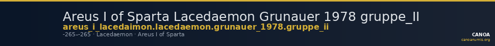 Areus I of Sparta Lacedaemon Grunauer 1978 gruppe_II — CANOA