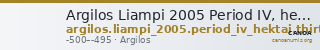 Argilos Liampi 2005 Period IV, hektai and thirty-seconds — CANOA
