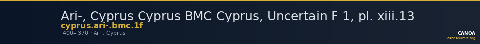 Ari-, Cyprus Cyprus BMC Cyprus, Uncertain F 1, pl. xiii.13 — CANOA