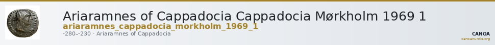 Ariaramnes of Cappadocia Cappadocia Mørkholm 1969 1 — CANOA