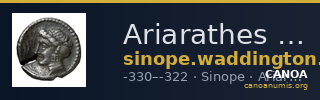 Ariarathes I of Cappadocia Sinope Waddington 1925 34 — CANOA