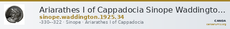 Ariarathes I of Cappadocia Sinope Waddington 1925 34 — CANOA