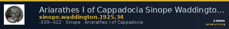 Ariarathes I of Cappadocia Sinope Waddington 1925 34 — CANOA