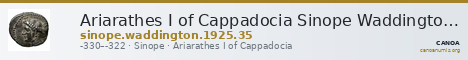 Ariarathes I of Cappadocia Sinope Waddington 1925 35 — CANOA
