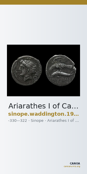 Ariarathes I of Cappadocia Sinope Waddington 1925 36-36a — CANOA