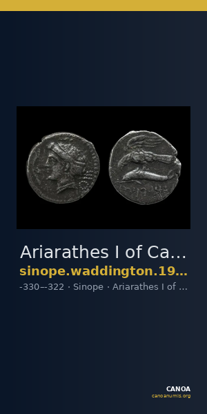 Ariarathes I of Cappadocia Sinope Waddington 1925 36-36a — CANOA