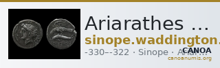 Ariarathes I of Cappadocia Sinope Waddington 1925 36-36a — CANOA