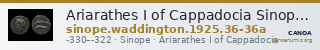 Ariarathes I of Cappadocia Sinope Waddington 1925 36-36a — CANOA
