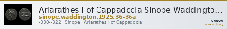 Ariarathes I of Cappadocia Sinope Waddington 1925 36-36a — CANOA