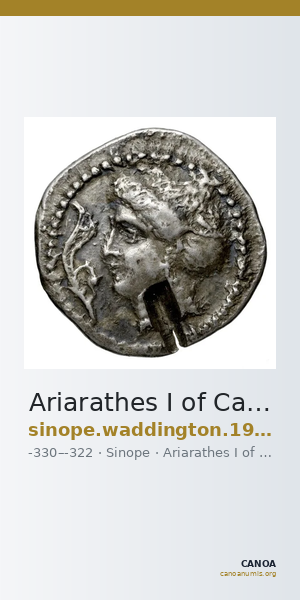 Ariarathes I of Cappadocia Sinope Waddington 1925 37-41 — CANOA