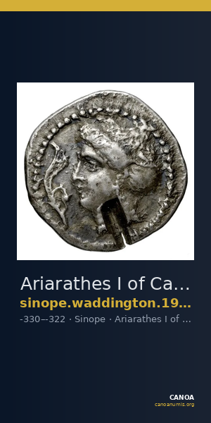 Ariarathes I of Cappadocia Sinope Waddington 1925 37-41 — CANOA