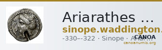Ariarathes I of Cappadocia Sinope Waddington 1925 37-41 — CANOA