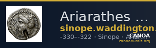Ariarathes I of Cappadocia Sinope Waddington 1925 37-41 — CANOA