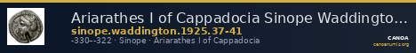 Ariarathes I of Cappadocia Sinope Waddington 1925 37-41 — CANOA