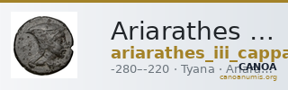 Ariarathes III of Cappadocia Tyana Mørkholm 1969 6 — CANOA