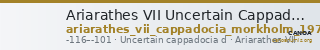 Ariarathes VII Uncertain Cappadocian Royal mint D Mørkholm 1978 D.1-3 — CANOA