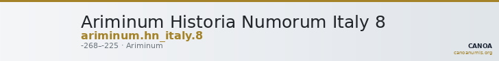 Ariminum Historia Numorum Italy 8 — CANOA