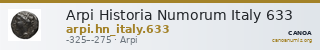 Arpi Historia Numorum Italy 633 — CANOA