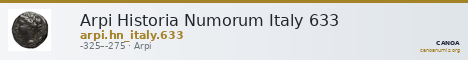 Arpi Historia Numorum Italy 633 — CANOA
