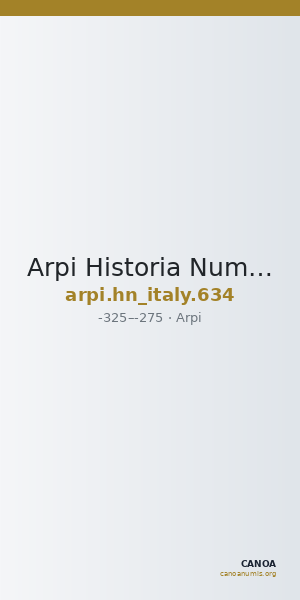 Arpi Historia Numorum Italy 634 — CANOA