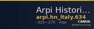 Arpi Historia Numorum Italy 634 — CANOA