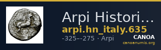 Arpi Historia Numorum Italy 635 — CANOA