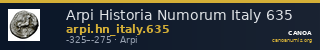 Arpi Historia Numorum Italy 635 — CANOA