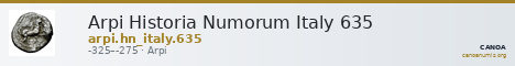 Arpi Historia Numorum Italy 635 — CANOA