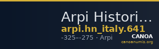 Arpi Historia Numorum Italy 641 — CANOA