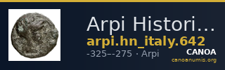 Arpi Historia Numorum Italy 642 — CANOA