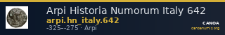 Arpi Historia Numorum Italy 642 — CANOA