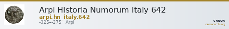 Arpi Historia Numorum Italy 642 — CANOA