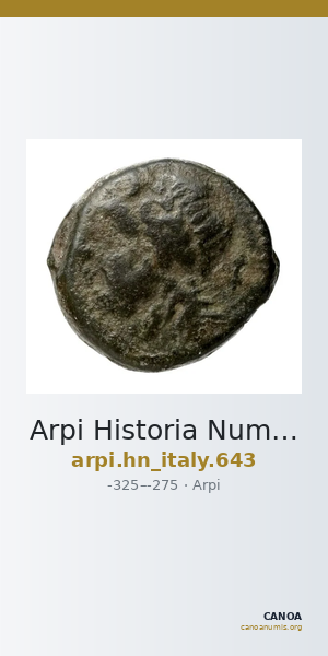 Arpi Historia Numorum Italy 643 — CANOA
