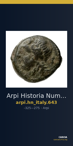 Arpi Historia Numorum Italy 643 — CANOA