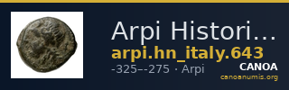 Arpi Historia Numorum Italy 643 — CANOA