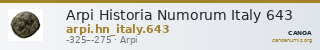 Arpi Historia Numorum Italy 643 — CANOA