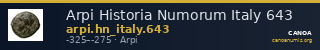 Arpi Historia Numorum Italy 643 — CANOA