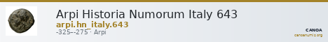 Arpi Historia Numorum Italy 643 — CANOA