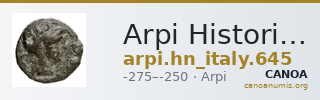 Arpi Historia Numorum Italy 645 — CANOA