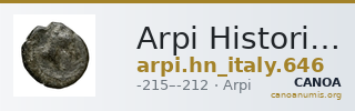 Arpi Historia Numorum Italy 646 — CANOA