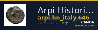 Arpi Historia Numorum Italy 646 — CANOA