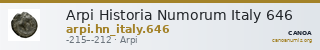 Arpi Historia Numorum Italy 646 — CANOA