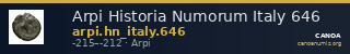 Arpi Historia Numorum Italy 646 — CANOA