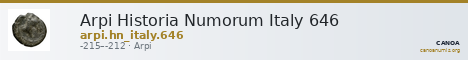 Arpi Historia Numorum Italy 646 — CANOA