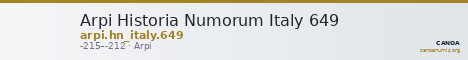 Arpi Historia Numorum Italy 649 — CANOA