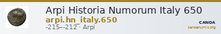 Arpi Historia Numorum Italy 650 — CANOA