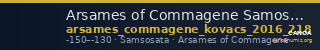 Arsames of Commagene Samosata Kovacs 2016 218 — CANOA