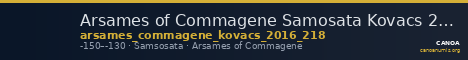Arsames of Commagene Samosata Kovacs 2016 218 — CANOA