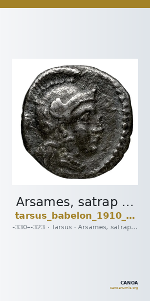 Arsames, satrap of Cilicia Tarsus Babelon 1910 719 — CANOA