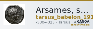 Arsames, satrap of Cilicia Tarsus Babelon 1910 719 — CANOA
